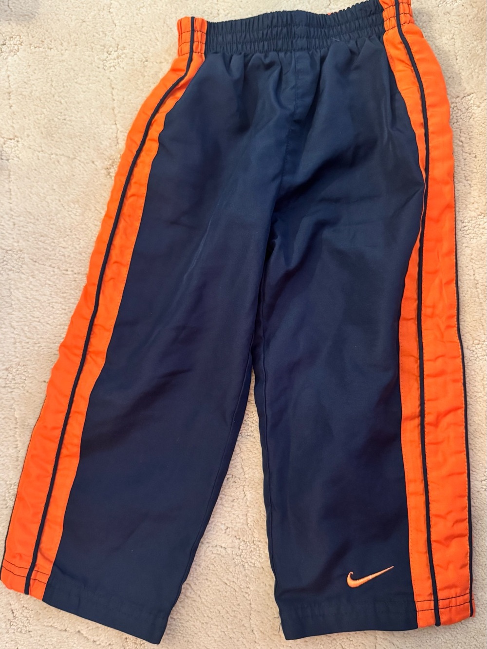 Nike Kids Navy with Orange Side-Stripe Joggers